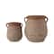 Hello Honey® Large Orange & Whitewashed Terra Cotta Urn